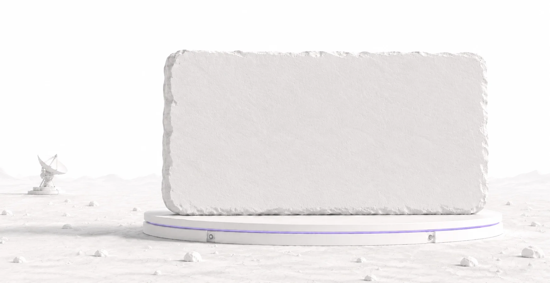 An engraved stone tablet on a lunar podium